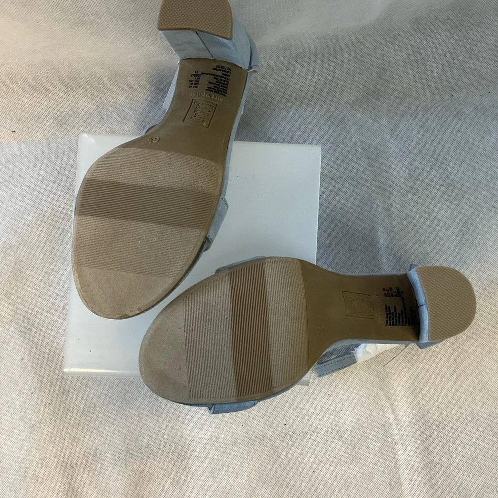 Brash Light Blue Suede Heels- New- Size 6.5 - Picture 6 of 8